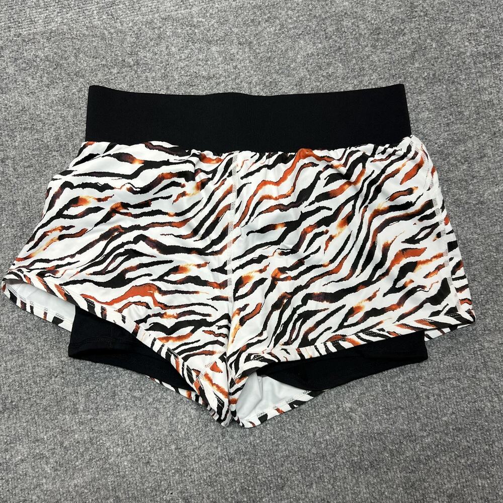 Fabletics Shorts Womens M Multi Animal Print Lined 3 Inseam Running Athletic